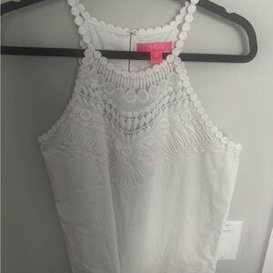 Lilly Pulitzer White Crochet Halter Top